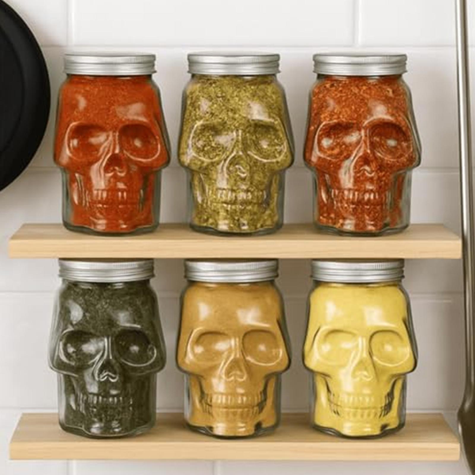 Bath Salts Jar - أوعية جمجمة فريدة قابلة لإعادة الاستخدام،