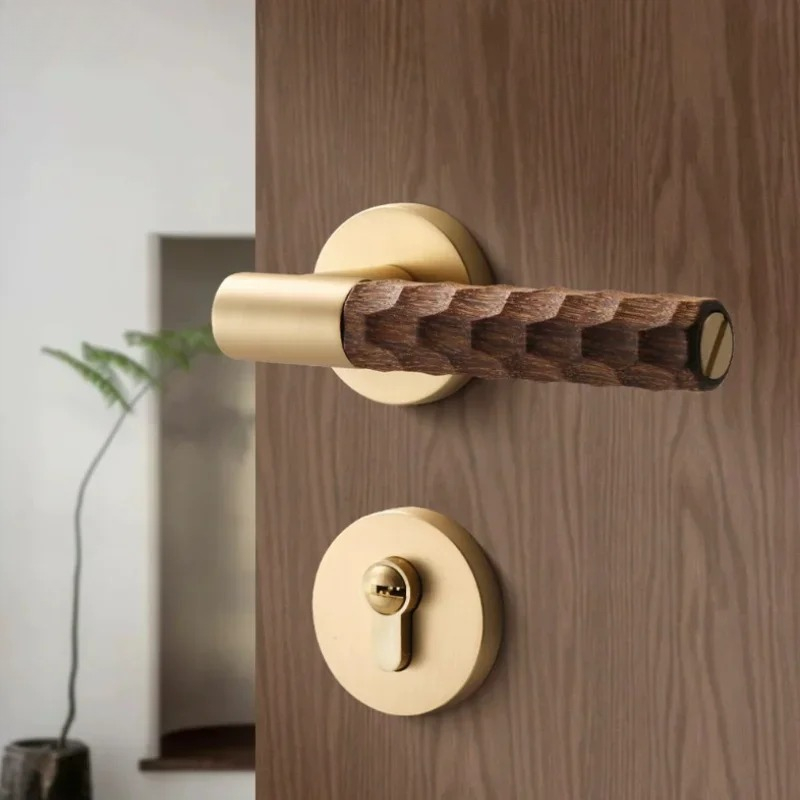 Home Hardware Bathroom Accessories - مقبض الباب الخشبي الزنك قفل صامت