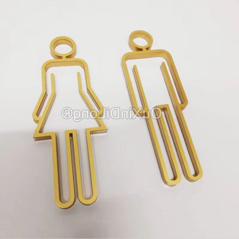 Home Bathroom Door Signs - رمز المرحاض الأكريليك المجوف الخلفي لاصق