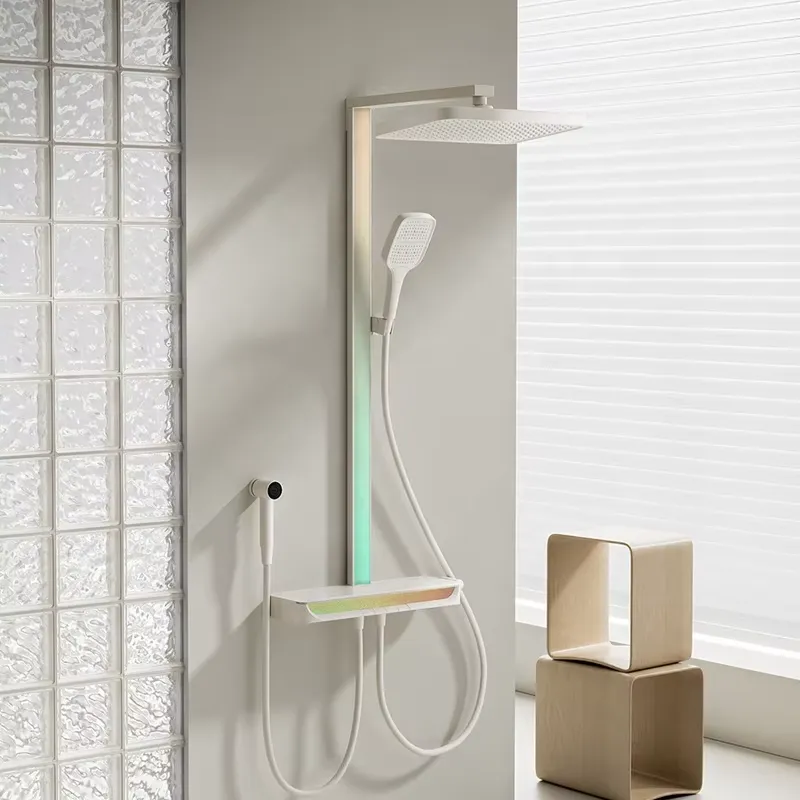 Home And Bathroom - طقم دش رقمي نحاسي بتصميم شلال،