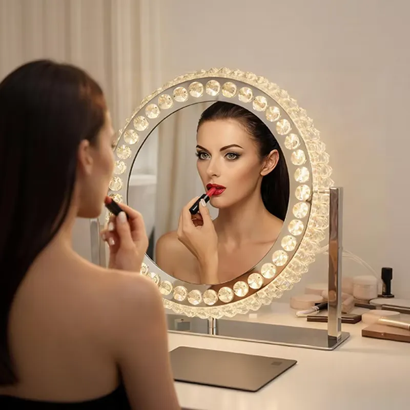 Home And Bathroom - مرآة حمام LED حديثة بيضاوية الشكل