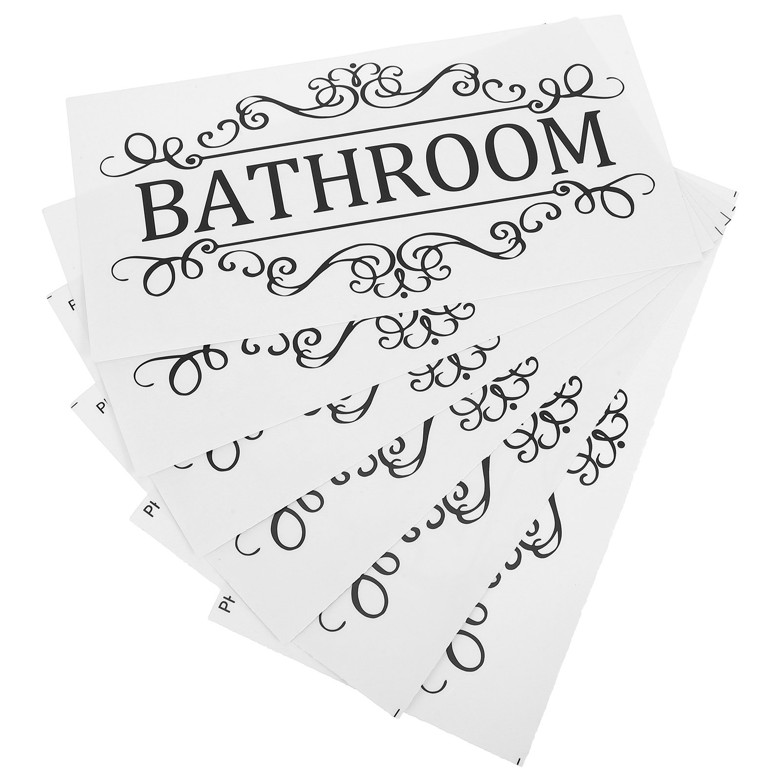 Home Bathroom Door Signs - 6 قطع ملصقات لافتات أبواب مستطيلة