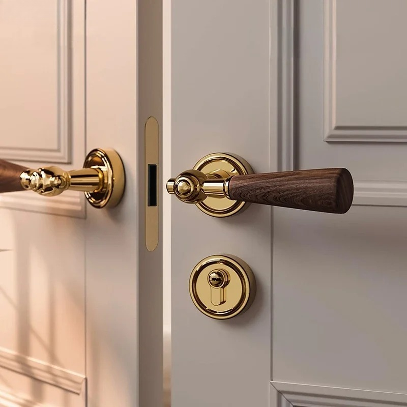 Home Hardware Bathroom Accessories - الجوز الخشب مقبض سبائك الزنك قفل