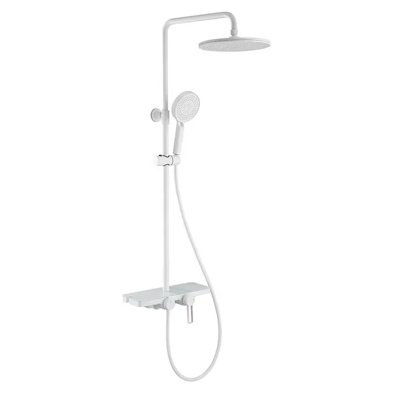 Shower Head Rain - طقم دش مربع رمادي مصقول مع