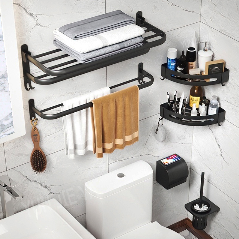 Home Hardware Bathroom Accessories - لا الحفر الأجهزة الحمام منشفة الرف