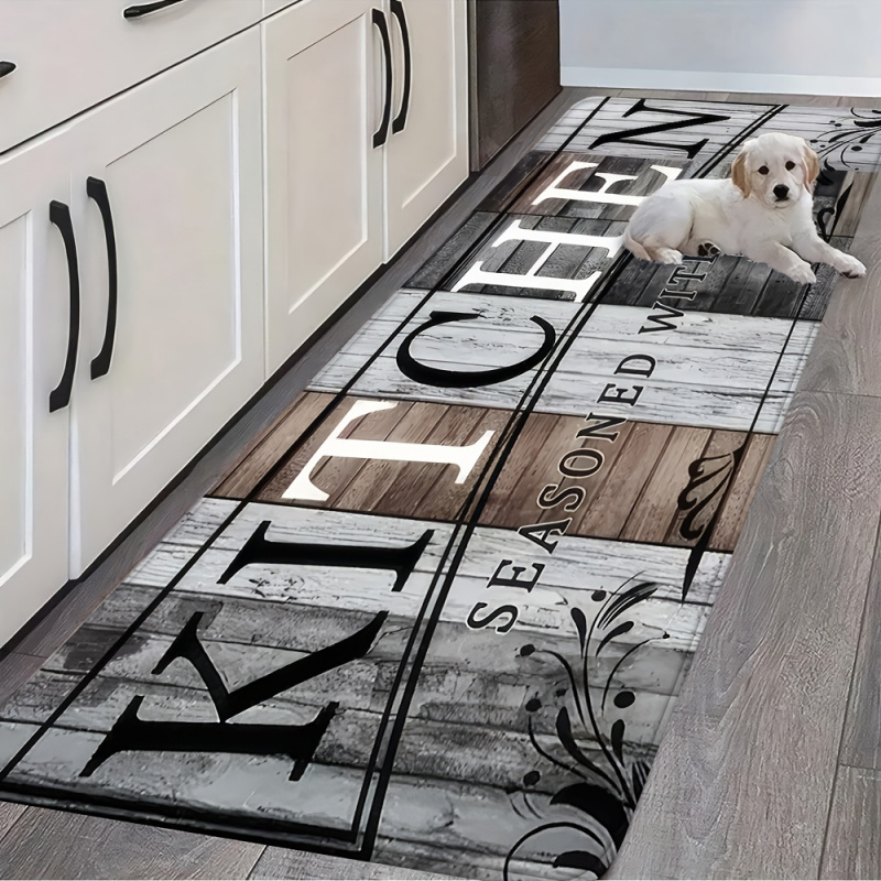 Home Kitchen Bathroom Cleaning - سجادة مطبخ فيكاما بتصميم خشبي عتيق