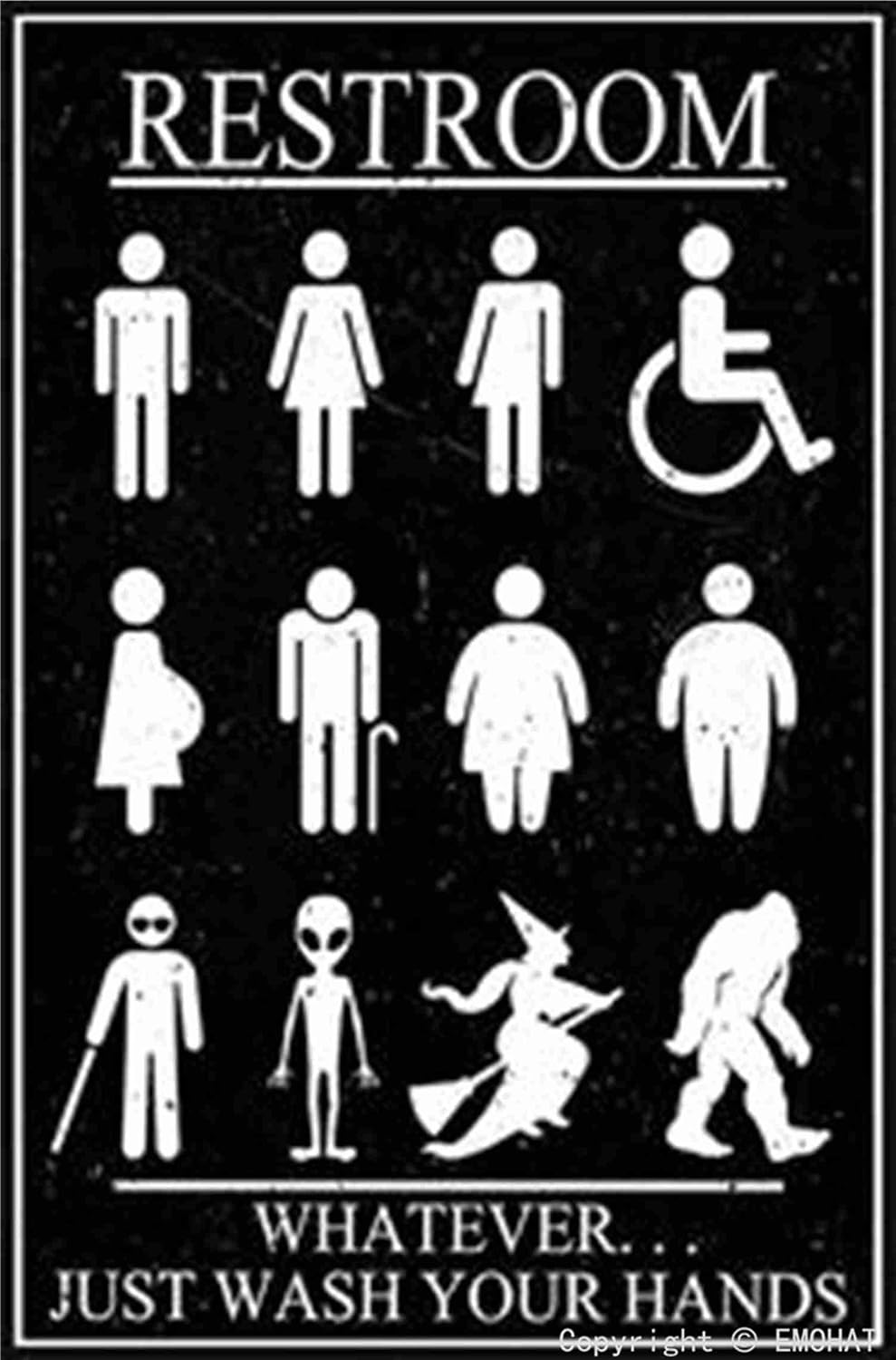 Home Bathroom Door Signs - لافتة مرحاض معدنية مضحكة بتصميم 'ما