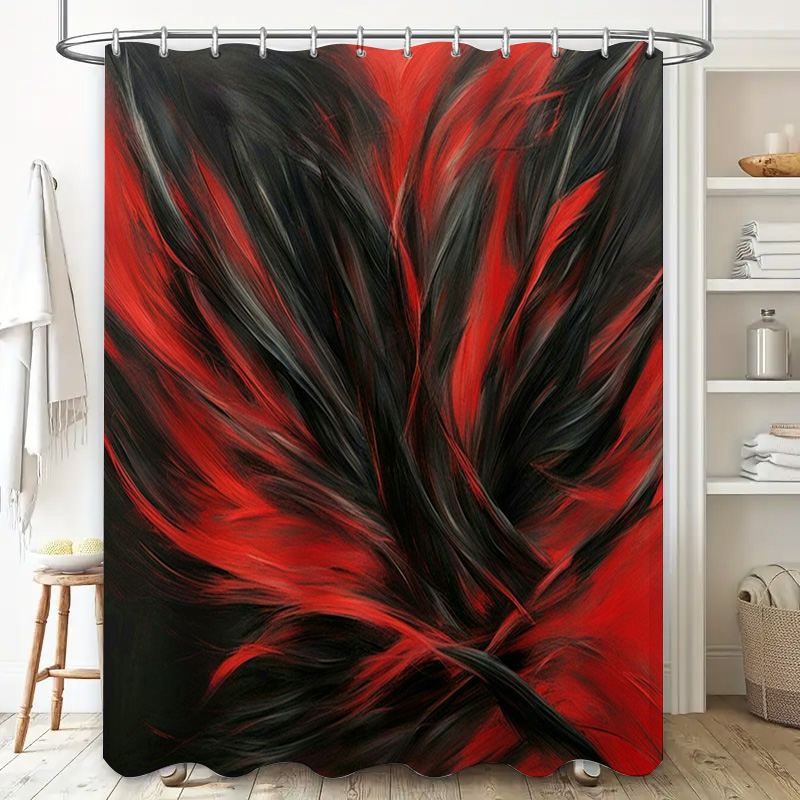 ستارة دش مطبوعة تجريدية باللون - مراجعة Home Decor Bathroom Ideas وسعره