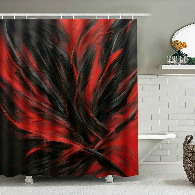 ستارة دش مطبوعة تجريدية باللون - مراجعة Home Decor Bathroom Ideas وسعره
