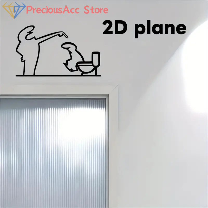 ملصقات فنية بسيطة من La Linea  - مراجعة Home Bathroom Door Signs وسعره
