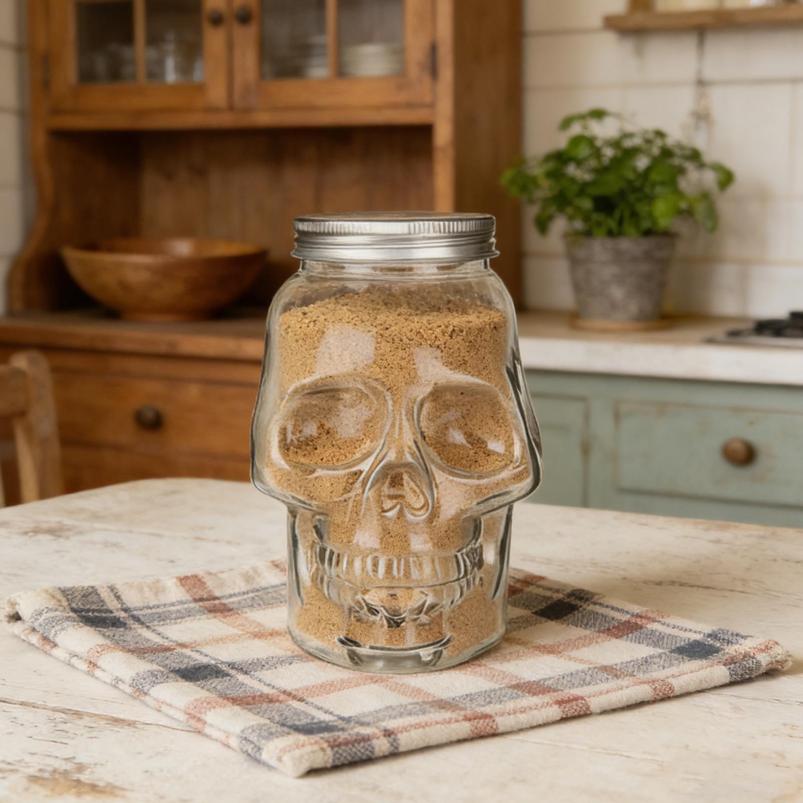 أوعية جمجمة فريدة قابلة لإعادة - مراجعة Bath Salts Jar وسعره