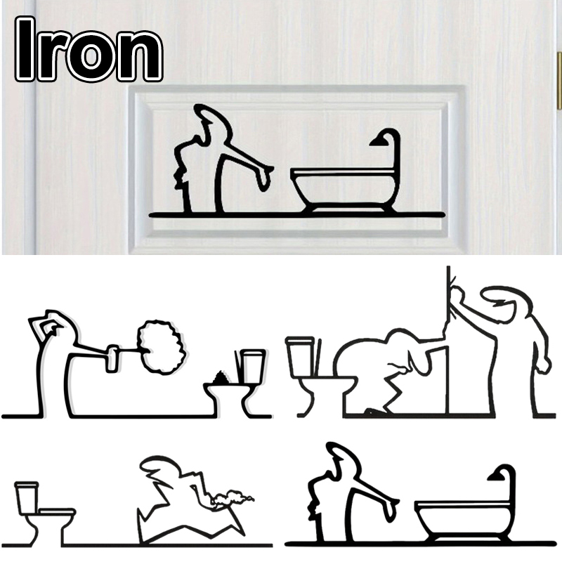 لافتة حمام معدنية جديدة بتصميم - مراجعة Home Bathroom Door Signs وسعره