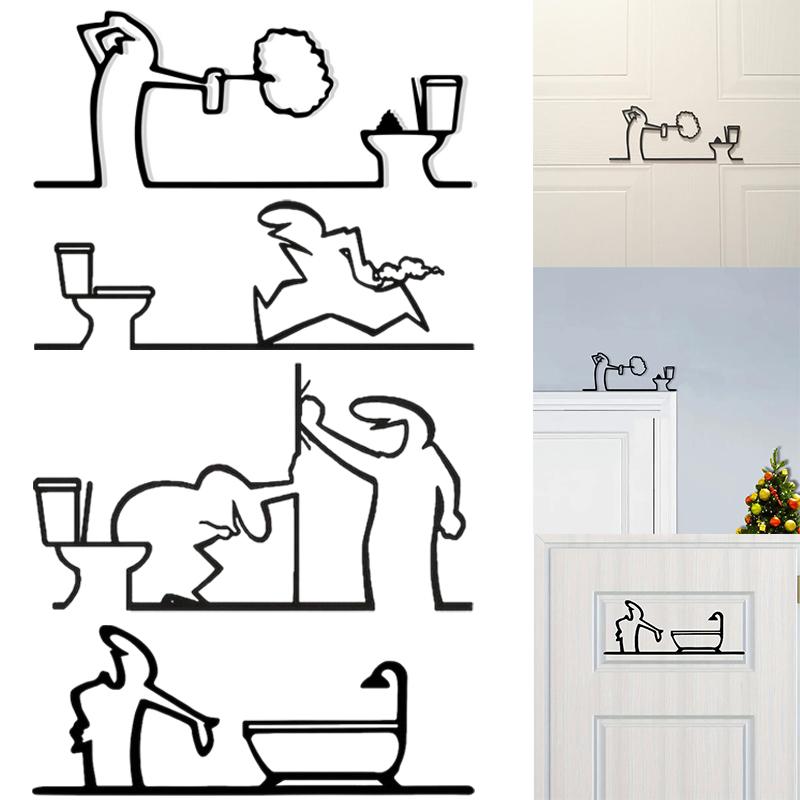 لافتة حمام معدنية جديدة بتصميم - مراجعة Home Bathroom Door Signs وسعره