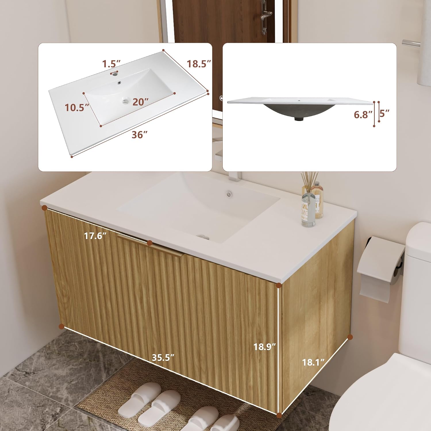 وحدة حمام عصرية معلقة على الحا - مراجعة Home And Bathroom وسعره