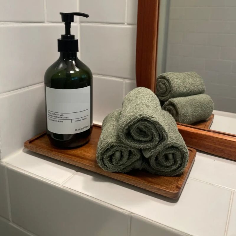 صينية تقديم خشبية طبيعية مستطي - مراجعة Home Bathroom Vanity وسعره