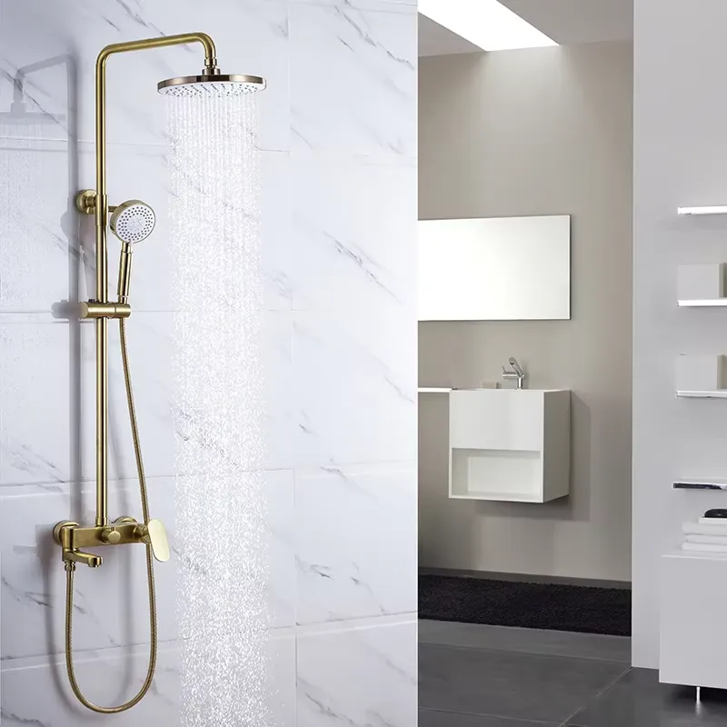 طقم دش مطري نحاسي عصري بمقبض و - مراجعة Shower Head Rain وسعره