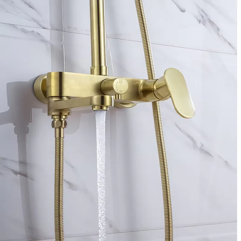 طقم دش مطري نحاسي عصري بمقبض و - مراجعة Shower Head Rain وسعره
