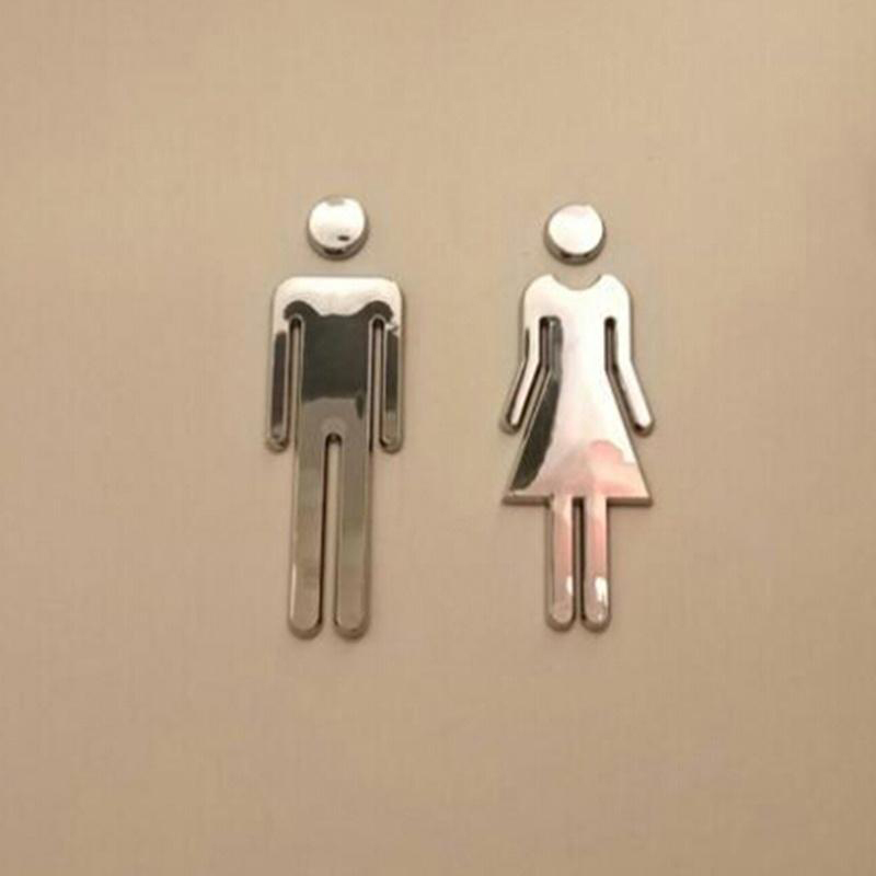 ثلاثية الأبعاد الاكريليك مرآة  - مراجعة Home Bathroom Door Signs وسعره