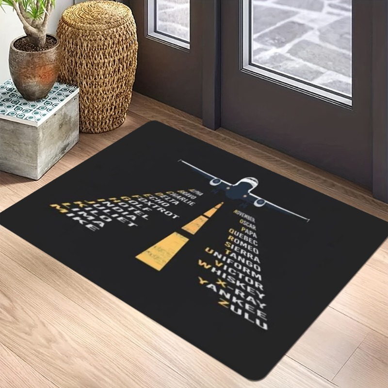 سجادة على شكل طيران - لافتة مط - مراجعة Home Bathroom Door Signs وسعره