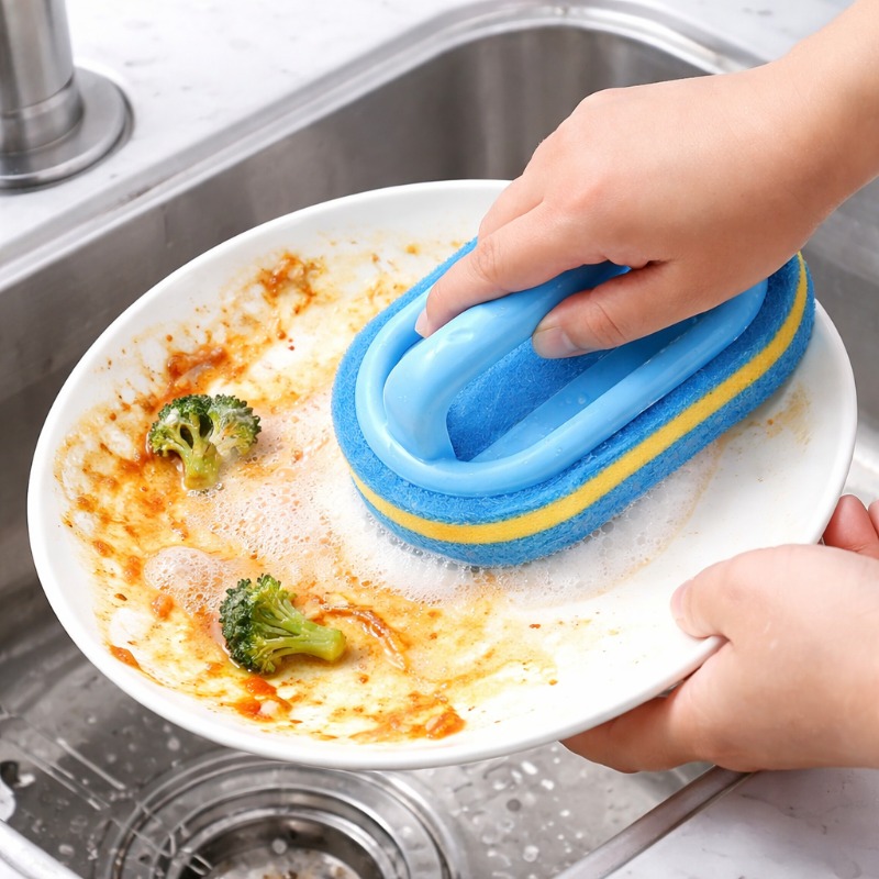 فرشاة تنظيف منزلية بمقبض، إسفن - مراجعة Home Kitchen Bathroom Cleaning وسعره