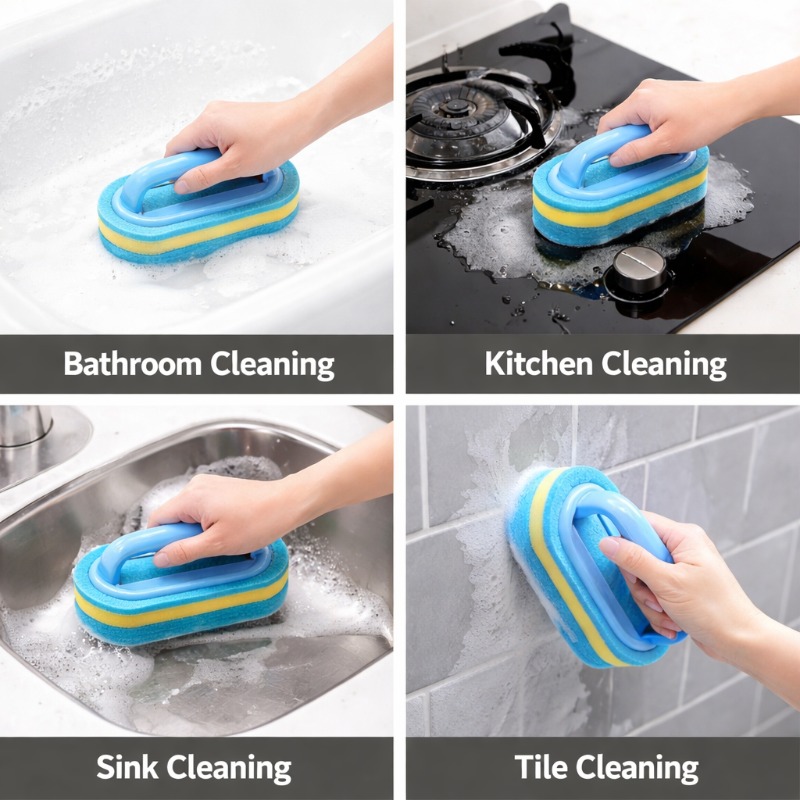 فرشاة تنظيف منزلية بمقبض، إسفن - مراجعة Home Kitchen Bathroom Cleaning وسعره