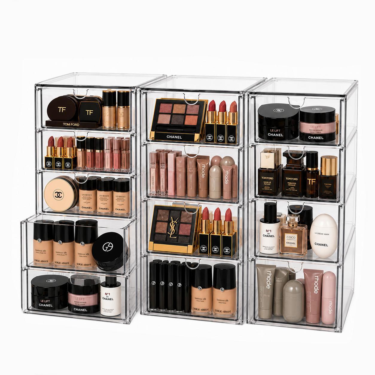 منظم مكياج شفاف من الأكريليك ب - مراجعة Home Bathroom Vanity وسعره