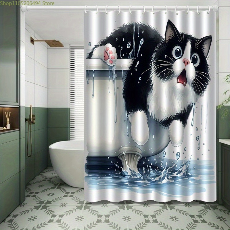 ستارة حمام بتصميم قطة مضحكة تق - مراجعة Home Decor Bathroom Ideas وسعره