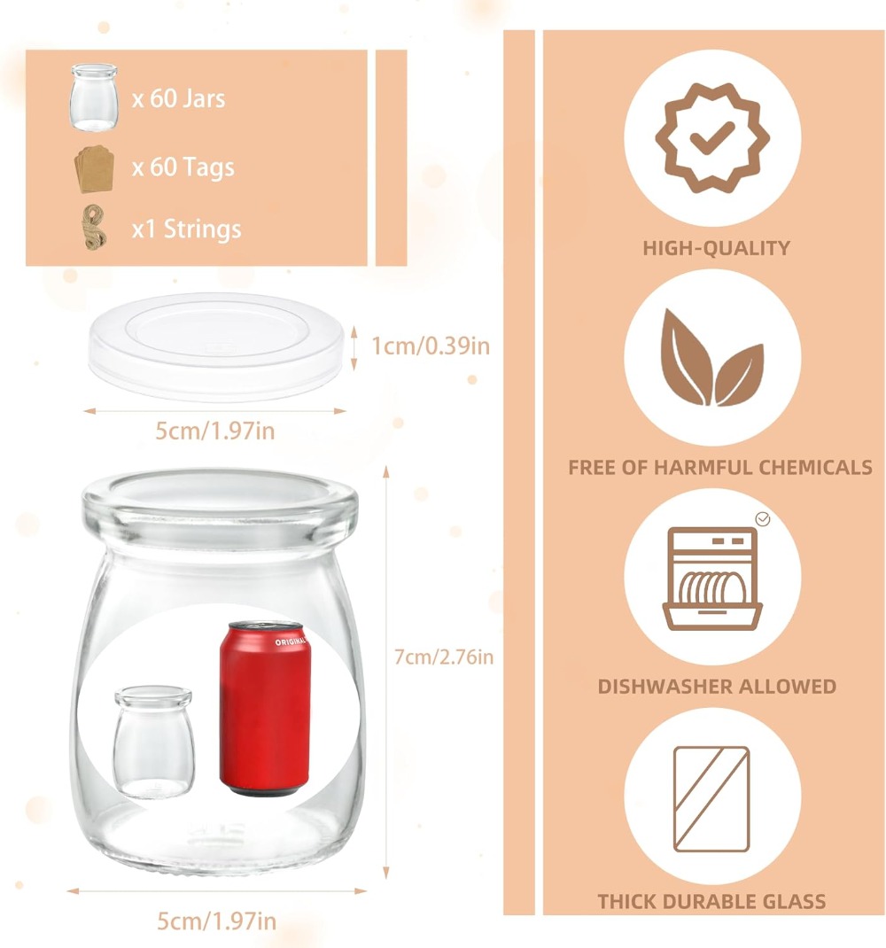 60 قطعة من الأوعية الزجاجية ال - مراجعة Bath Salts Jar وسعره