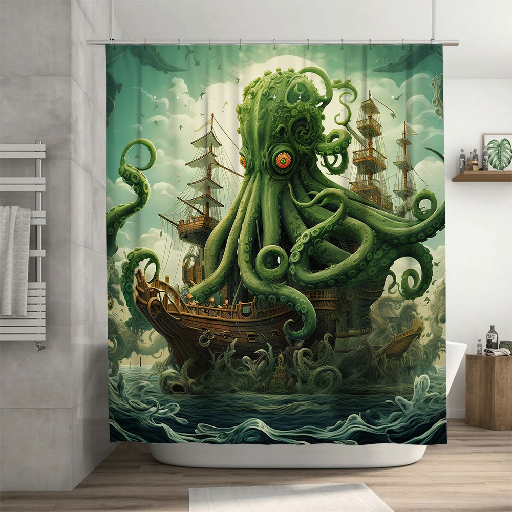 الأخطبوط السفينة دش الستار سري - مراجعة Home Decor Bathroom Ideas وسعره