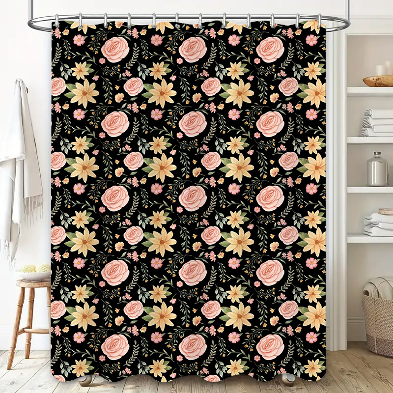 ستارة حمام منقوشة باللون الأسو - مراجعة Home Bathroom Remodel وسعره