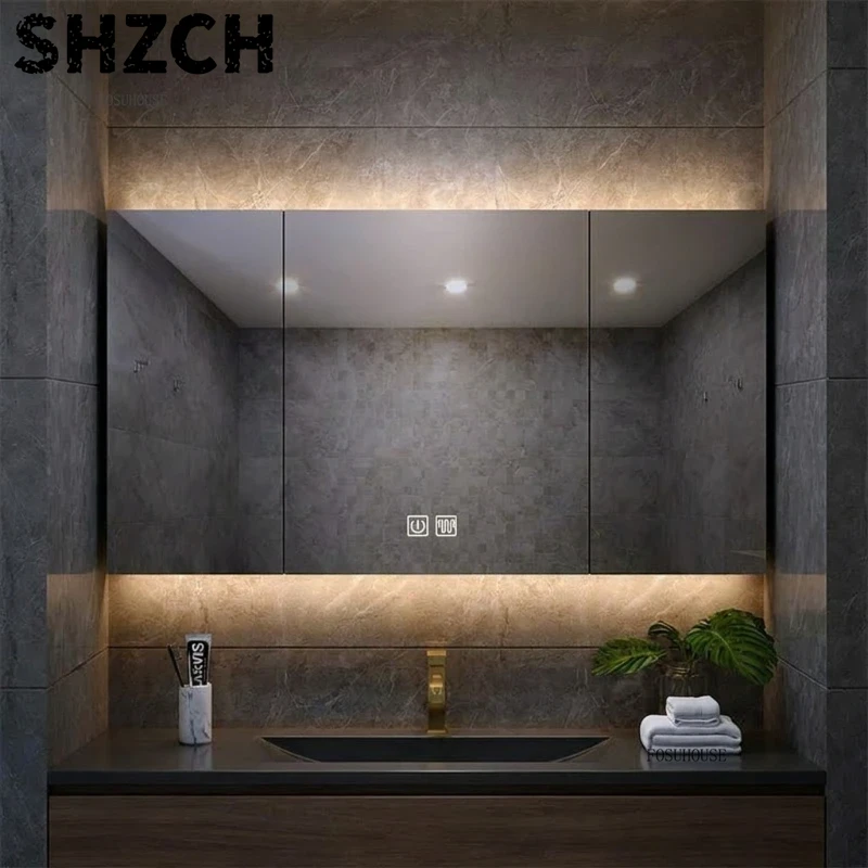 مرآة حمام عصرية سميكة مع خزانة - مراجعة Home Bathroom Vanity وسعره