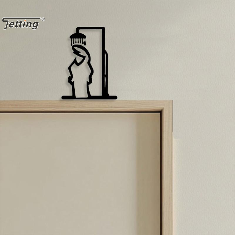 أسود دش الشكل الجدار الديكور ا - مراجعة Home Bathroom Door Signs وسعره