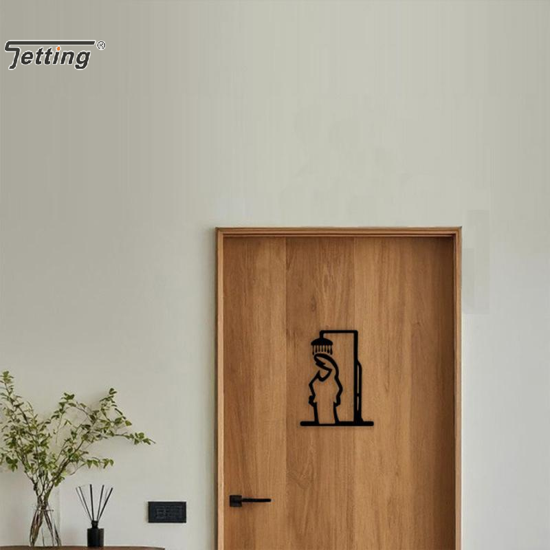 أسود دش الشكل الجدار الديكور ا - مراجعة Home Bathroom Door Signs وسعره