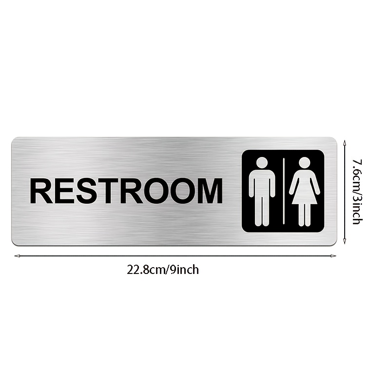 لافتة حمام معدنية مصقولة ذاتية - مراجعة Home Bathroom Door Signs وسعره