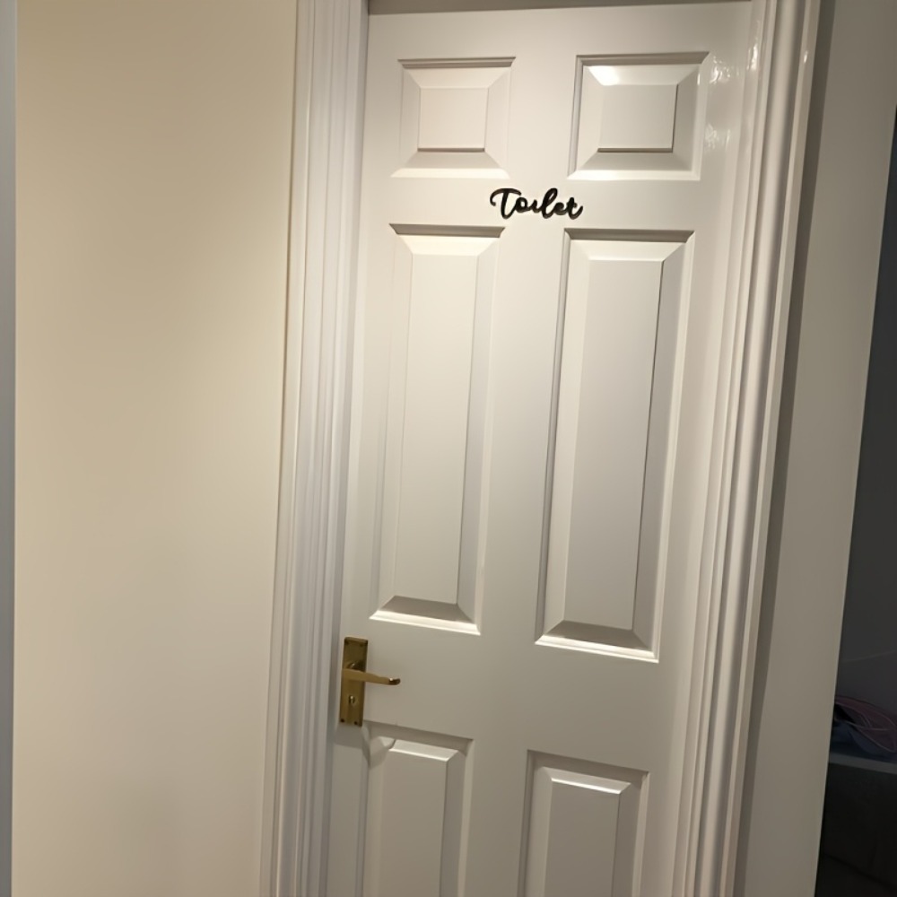 لافتة باب بلاستيكية عصرية من C - مراجعة Home Bathroom Door Signs وسعره