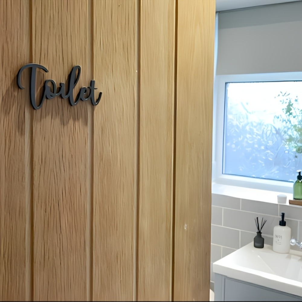 لافتة باب بلاستيكية عصرية من C - مراجعة Home Bathroom Door Signs وسعره