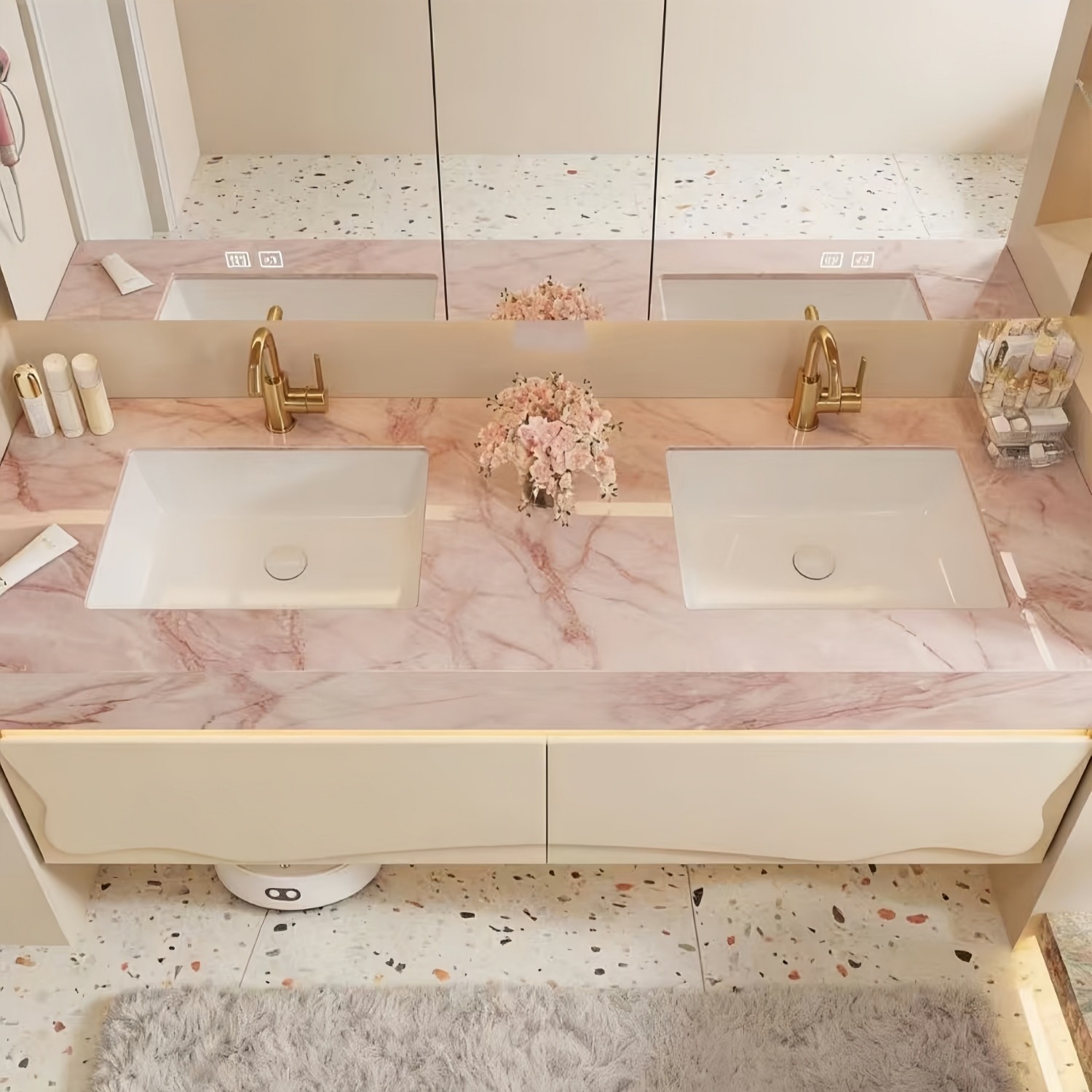 حوض حمام مستطيل من الرخام، حوض - مراجعة Home Bathroom Vanity وسعره