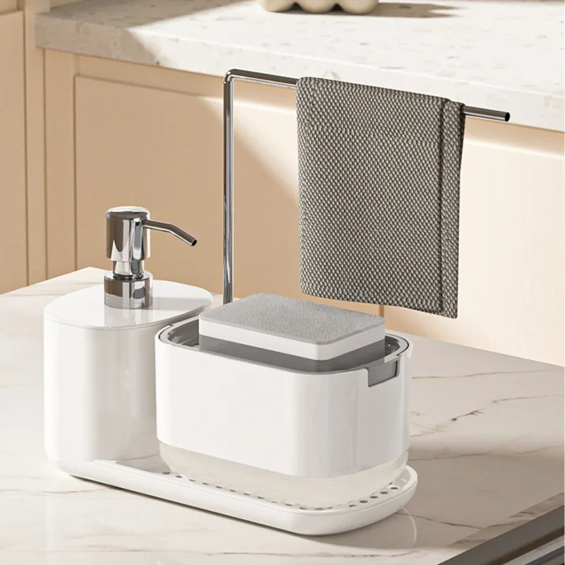 موزع الصابون مع حامل الإسفنج ت - مراجعة Home Kitchen Bathroom Cleaning وسعره