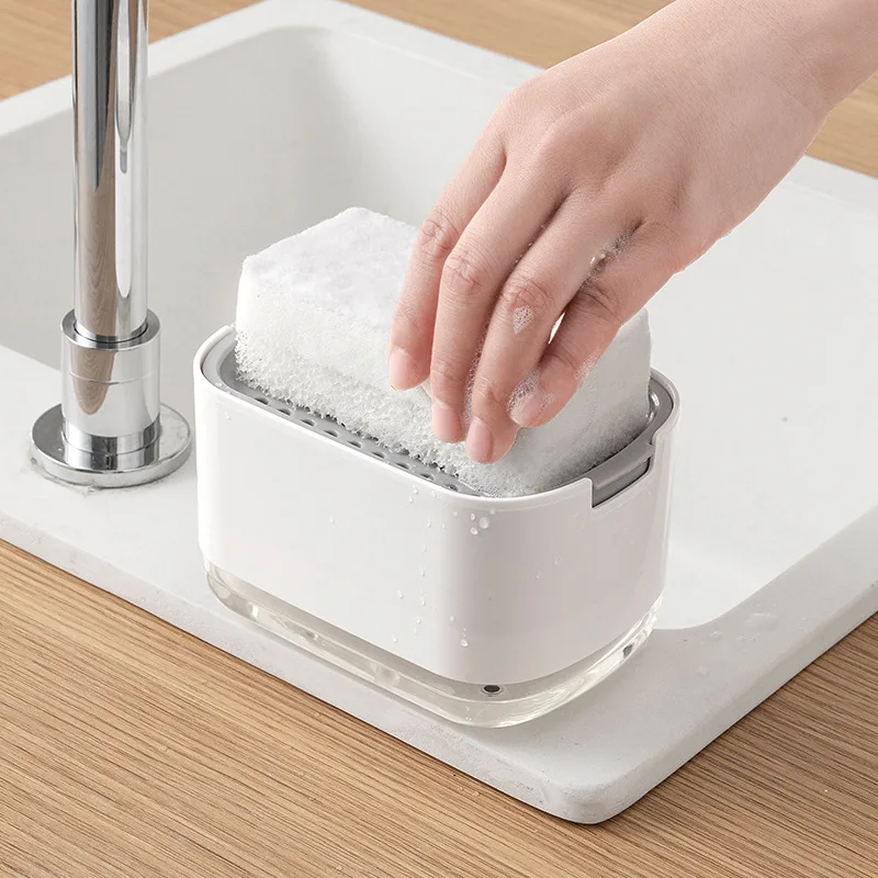موزع الصابون مع حامل الإسفنج ت - مراجعة Home Kitchen Bathroom Cleaning وسعره