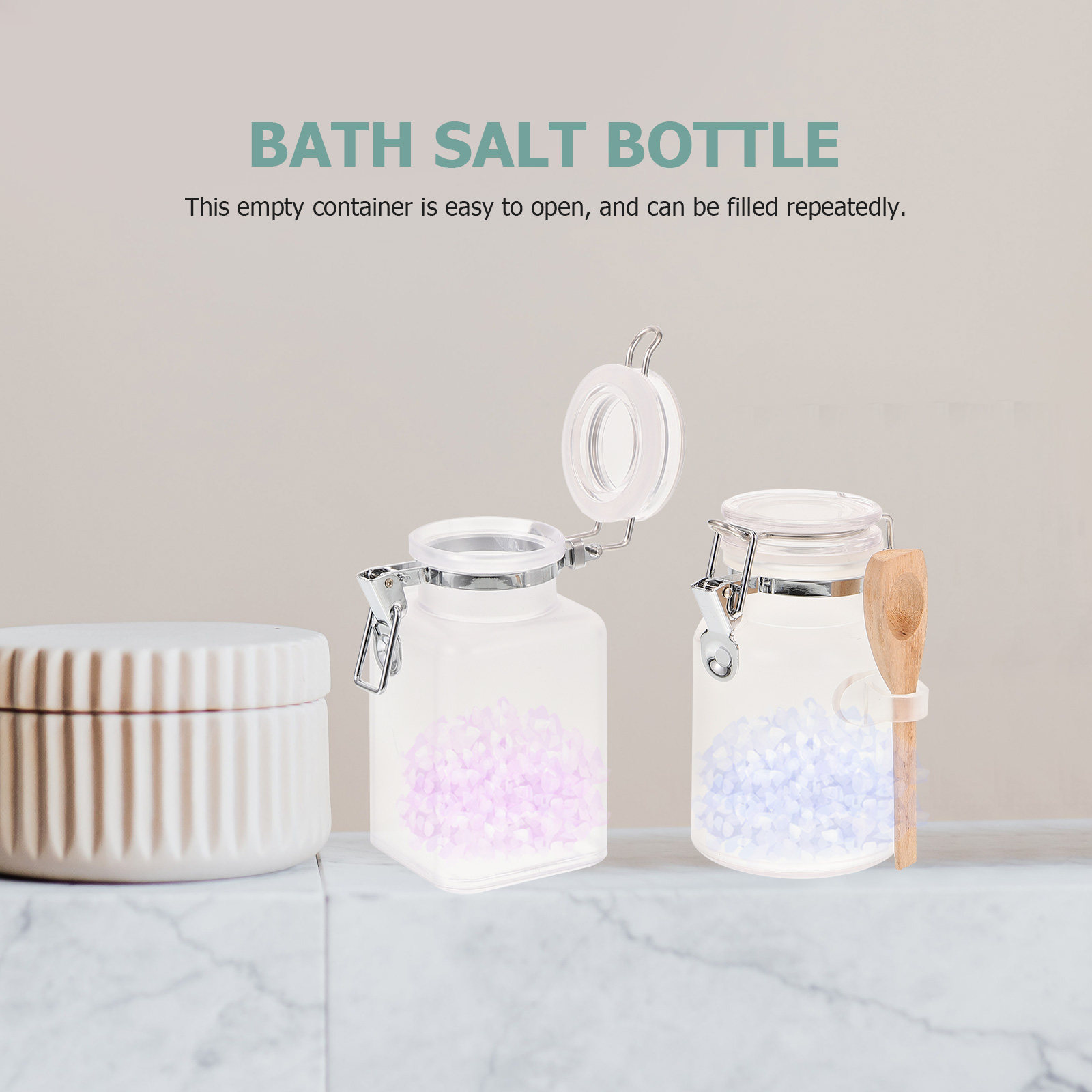 مجموعتان من عبوات تخزين ملح ال - مراجعة Bath Salts Jar وسعره