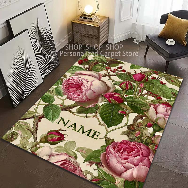 سجادة مخصصة بتصميم أزهار فاخرة - مراجعة Home Bathroom Name وسعره